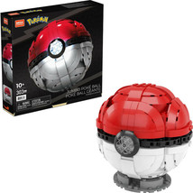 Mega Construx Pokemon Jumbo Poke Ball Buildable 303 Pieces Stand HBF53 - £33.83 GBP