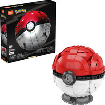 MEGA CONSTRUX POKEMON JUMBO POKE BALL BUILDABLE 303 PIECES STAND HBF53 - $43.18