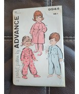 Vintage Advance Sewing Pattern 9944 Size 1 Toddlers Pajamas And Robe UC FF - £11.28 GBP