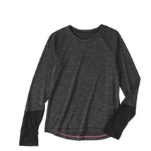 Danskin Now Girls Long Sleeve Performance Raglan Tee Size Small 6-6X Greystone - £7.27 GBP