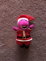 Barney Santa Doll with We Wish You a Merry Christmas Book 1999 Lyons - £22.04 GBP