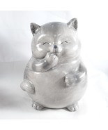Cat Animal Cute Happy Ceramic Garden Statue - £22.57 GBP