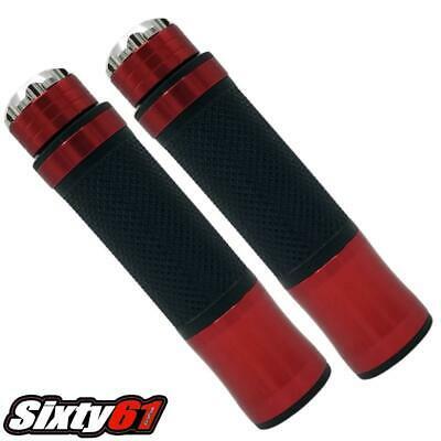 Yamaha R1 R3 R6 Chrome Red Grips 1998-2019 2020 2021 Gel Comfort Hand Ba... - $52.18