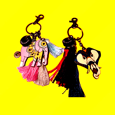 Gorgeous vintage elephant keychains with Tassels - $19.80