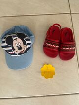 Baby Boy Clothes Lot Size 12M Disney Mickey Cap + Nautica Red Sandals - $23.79