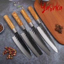 4-Piece Chef Knife Set Japanese Santoku Nakiri Kiritsuke Kitchen Knives Cooking - £117.83 GBP