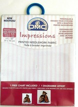 DMC Needlework Impressions Printed Aida 14 ct Fabric 14 X 18 inch PINK S... - $15.99