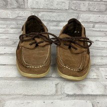 Sperry Top-Sider Lanyard Boys 2-Eye Boat Shoes Leather Sz 5M YB54294A Brown - $16.63