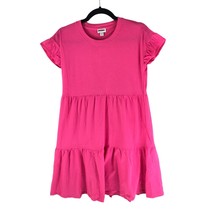 J.Crew Factory Womens Flutter Sleeve T-Shirt Dress Tiered Pink XXS - £19.20 GBP
