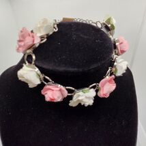 Pink &amp; White Roses Bracelet - $2.00