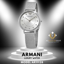 EMPORIO ARMANI Quartz Crystal Stainless Steel Silver Dial Ladies Watch AR11128 - £105.64 GBP