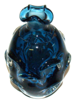 Artistic Blue Medium Size Sculpture Glass Vase - Dragon Fruit - $49.40