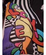 Vintage Dolcma Virginia Benedict Abstract Person Multi Color Large Scarf - $13.66 CAD
