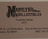 Marylyn&#39;s Collecibles Vintage Business Card Tucson Arizona bc8 - $4.94