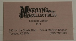 Marylyn&#39;s Collecibles Vintage Business Card Tucson Arizona bc8 - £3.90 GBP