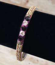 Vintage Bracelet / Bangle - Stunning Bangle - Purple Tones 7.25&quot; - $12.99