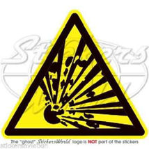 EXPLOSIVE EXPLOSIF Warning Safety Explosion Danger Signe 100mm Autocollant - $3.43