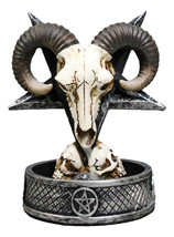 Gothic Ram Skull Inverted Pentagram On Skulls Grave Backflow Incense Con... - $21.99