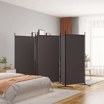  5-Panel Room Divider Brown 170.5&quot;x70.9&quot; Fabric - $134.63