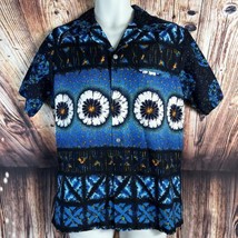 Vintage Ross Sutherland Medium Aloha Hawaiian Shirt Loop Collar Welt Pocket Tiki - £41.75 GBP