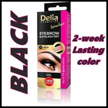 Delia Instant Eyebrow &amp; Lashes Tint Gel Black 15 ml 2-week lasting color - £5.15 GBP