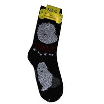 Old English Sheepdog Dog Socks Foozys Womens Size 9-11 Black - £5.36 GBP