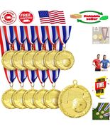 12-Pack Gold Soccer Medals with Patriotic Ribbon - Perfect for Awards Ce... - $507.61 MXN