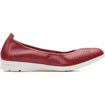 Clarks Women Slip On Perforated Ballet Flats Jenette Ease Sz US 8.5M Red... - £39.56 GBP