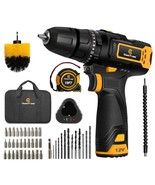 Cordless Hammer Drill, 12V Impact Drill Set With Dual-Speed, 21+1+1 Torq... - £43.27 GBP