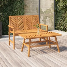 2 Piece Garden Lounge Set Solid Wood Acacia - £110.15 GBP