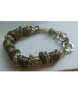 Vintage PREMIERE DESIGNS Two-tone Slider Chain Bracelet Heavy 9.5&quot; Long - $43.95 CAD
