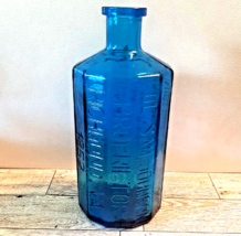 Cobalt Blue Glass Bottle Col. Sam Johnson Proprietor Richmond VA 1852 Indian - £18.35 GBP