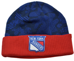 New York Rangers NHL Iconic Knit Cuffed Beanie Winter Hat by Fanatics - £16.30 GBP