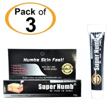 LOT of 3 Tubes x10g TUBE Numbing Cream SUPER NUMB Tattoo Piercings Waxing Laser  - £21.22 GBP