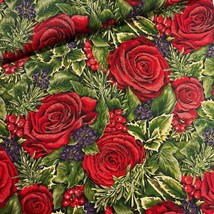 Classic Christmas by Maggie and Sharon for Moda Roses Holly Fabric BY THE YARD - £10.14 GBP