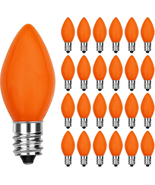 25 Pack C7 LED Halloween Orange Replacement Lights Bulbs, - $409.75 MXN