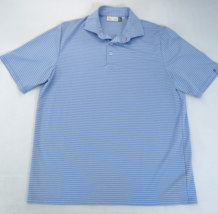 KJUS Golf Polo Shirt Men Size 50/M Blue Striped Wicking Stretch Comfort ... - $22.75