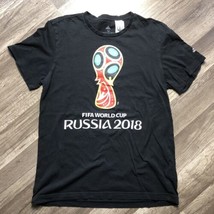 Adidas FIFA Russia 2018 World Cup Soccer Football T Shirt Mens Medium Black - $10.00
