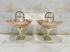 Nautical New Brass Mount Ceiling Bulkhead Light Fixture With Copper Shade 2 Pcs - £194.97 GBP