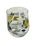 Lemon Wine Seamless Clear Globet Inspirational 16.80Z.”Everyday Is A Fre... - $23.46 CAD