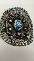 Large Vintage Multi Colored Rhinestones Jeweled Shoe Clip One Only - £19.68 GBP