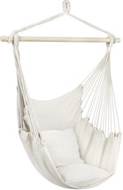 Sorbus Hanging Rope Hammock Chair Swing Seat for Indoor / Outdoor Use (White) - £54.34 GBP
