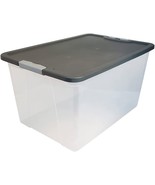 Homz 64 Quart Secure Seal Latching Extra Large Clear Plastic Storage, 2 ... - £48.18 GBP