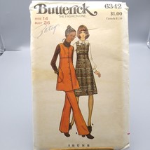 UNCUT Vintage Sewing PATTERN Butterick 6342, Misses 1971 Jumper Tunic and Pants - £16.24 GBP