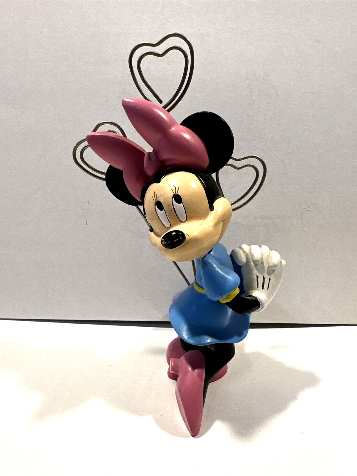 Vintage Disney Minnie Mouse and Flower Pot 3 Heart Note / Photo Holder 6... - $3.99