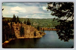 Payette Lake Vtg Postcard unp Idaho Wooded north fork river union oil no 87 - $4.88