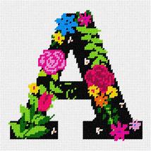 Pepita Needlepoint Canvas: Letter A Primary Floral, 7&quot; x 7&quot; - £39.97 GBP+