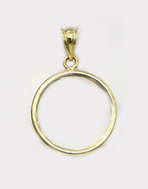 14k solid Yellow gold 4-Prong Coin Bezel Frame 1 Oz Gold Mexican Onza   ... - £170.55 GBP