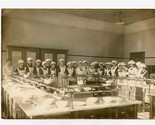 1915 Women Servers in White Hats and Aprons at Restaurant Black and Whit... - $37.62