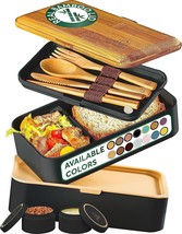 Bento Box Adult Lunch Box Utensils, 40 oz Large All-in-One Meal Prep Compartment - £20.87 GBP